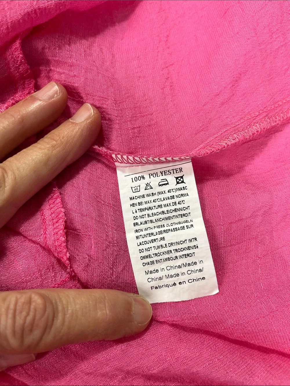 Aimage Bright Pink V-Neck Swimsuit Coverup W/Pockets Sz XL